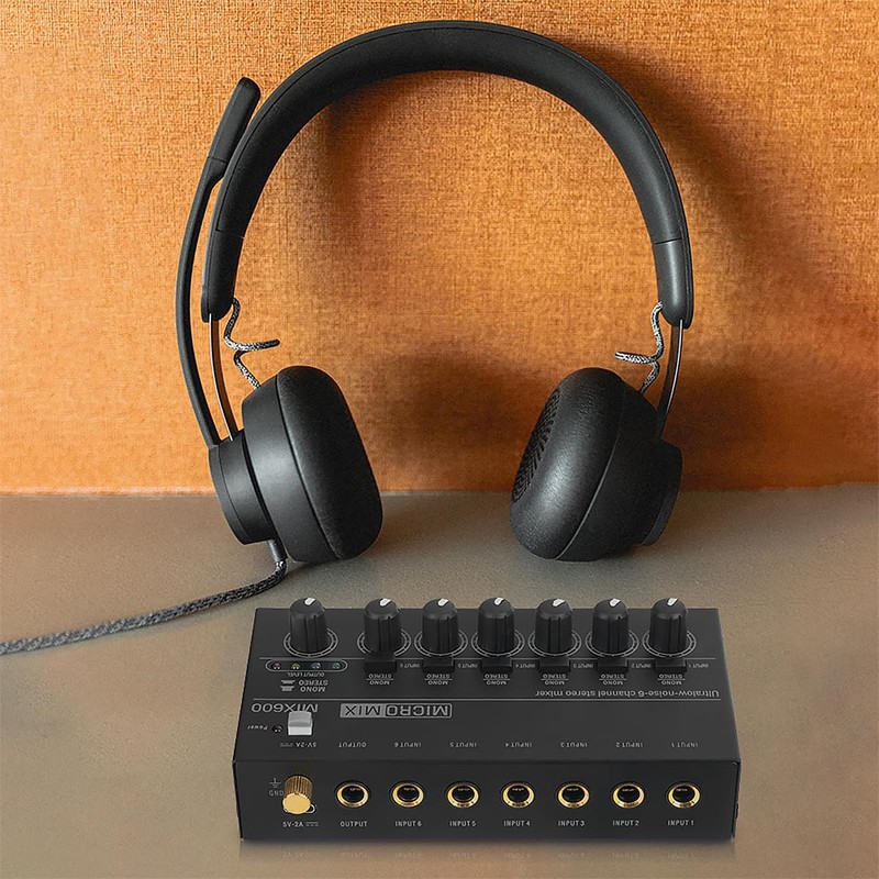 Sound Mixer Ultra Compact Metal Low Noise 6 Channel Stereo