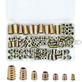 Yakamoz Trapezoidal Nut,130Pcs Hex Head Barbed Trapezoidal Nuts Internal and External Thread T-Shaped with Intermediate Nut Color-Plated 304 Stainless Steel (M4/M5/M6/M8/M10)