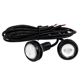 [Pack of 2] Waterproof Large LED Spotlight Red 12V 23mm (Black Socket)