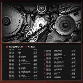 A-Premium Engine Serpentine Drive Belt Compatible with Dodge & Ford & Suzuki & Chrysler & Mazda & Mercury Cars - F-250 Super Duty, Grand Caravan, Mustang, Ranger, SX4, Grand Vitara, Voyager & More