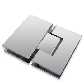 CKB Shower Glass Door Hinge, 180 Degree with Solid Brass, for 3/8"(10mm) to 1/2"(12mm) Thick Tempered Glass, Frameless Shower Door Replacement Hardware kit, Chrome