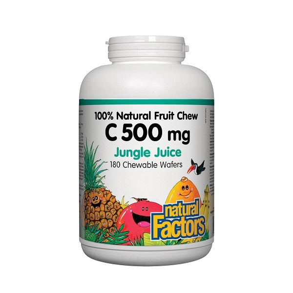 Natural Factors 100% Natural Fruit Chew C 500mg Jungle Juice