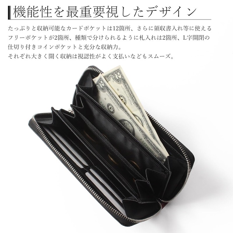 GROOVE GEAR ggs-1030 Men's Wallet, Genuine Leather, Saffiano Leather, Long