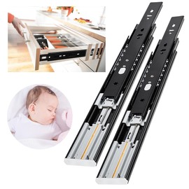 YENUO Soft Close Drawer Slides Full Extension Side Mount 12 14 16 18 20 22 24 inch Ball Bearing Metal Rails Track Guide Glides Runners Heavy Duty 100 Pound (Soft Close -1 Pair, 18 Inch)
