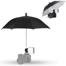 3 Level Height Adjustable Camera Hot Shoe Umbrella, Upgrade Camera Rain Umbrella with Cold Shoe Mount, Camera Rain Cover Protector Sunshade for Canon Sony Nikon Fuji DSLR & Mirrorless Camera