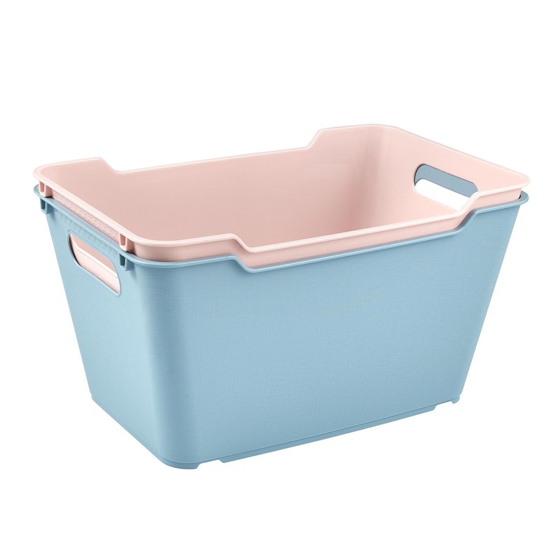 keeeper 6 Litre Textured Storage Box Lotta Nordic Blue