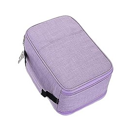 Organizador de lápices de colores con 300 ranuras Estuches de lápices de colores grandes Cremallera de 5 capas con asa Bolsa de transporte para, púrpura