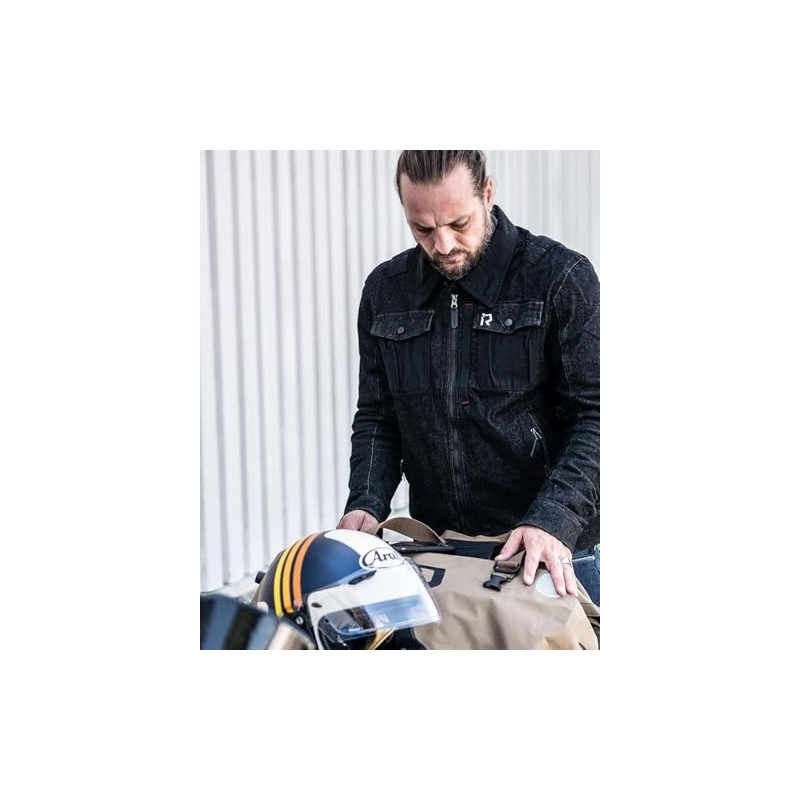 BORLENI Motorcycle Jacket Men's Motorcycle Denim Jacket with Protectors Breathable