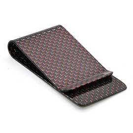 Medifier Carbon Fiber Money Clip Wallet Business Credit Card Cash Glossy Holder L Red