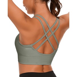 Sykooria Padded Sport Bras for Women Full Coverage No Underwire Bras Gym Workout Fitness Clothes for Yoga Running