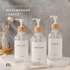 Shampoo and Conditioner Bottles Set of 3 Clear Bamboo –