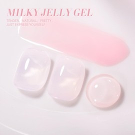 Born Pretty Jelly Light Pink Gel Polish,Valentine's Day Sheer Translucent