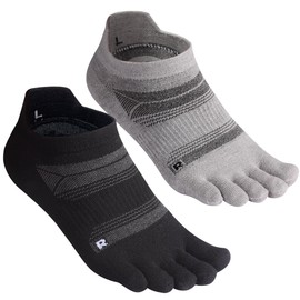 HABITER Merino Wool Toe Socks for Men & Women–50% Merino Wool,No Show,Lightweight,Arch Support Hiking Socks,Running,Long Walk