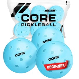 CORE Crack-Resistant Outdoor Pickleball Balls - Set of 4-50 Balls with 40 Holes - USAPA Approved - Durable Pickle Balls for Aggressive Play - Pickleballs for Outdoor Play (3 Pack,Blue)