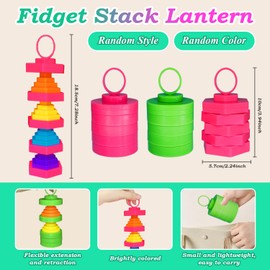 Yeefunjoy Magic Folding Blocks, Sensory Fidget Toy Transformable and Spinning Colorful Stress Anxiety Relief Toy for Special Needs Autism ADHD, Hand Held Extend Retract Up Down Finger Toy Party Favors