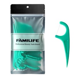 FAMILIFE Floss Picks 75 Count Mint Dental Floss Picks for Adults & Kids, Strong Thread Flossers & Tooth Picks Flossers for Daily Oral Care Travel Floss Bag