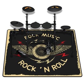 PRIHALF Drum Rug, Drum Set Carpet,Bedroom Living Room Decor,Soundproof Rug Pads Drum Accessories for Drum Set,Non-Slip Carpet,Great Gift for Drummers,100% Polyester(B,5.2 * 6.5(160 * 200cm) ft)