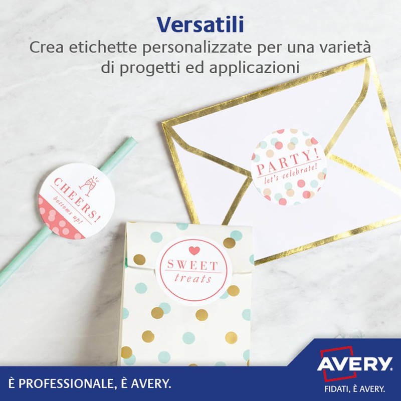 Avery Italia 25 + 5 Extra Sheets 25.4 x 10