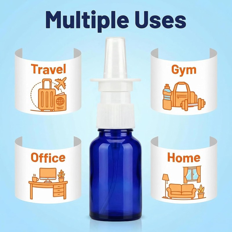 ericotry 6PCS 10ml/0.34oz Empty Glass Refillable Nasal Spray Bottles Fine
