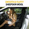 ZONETECH Sheepskin Seat Covers Fuzzy Car Seat Covers Black Australian