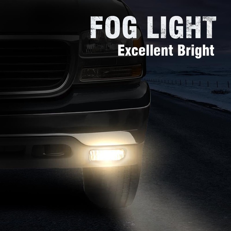 G-PLUS Left&Right Fog Lights Compatible with GMC Sierra 1999-2002/Fit GMC