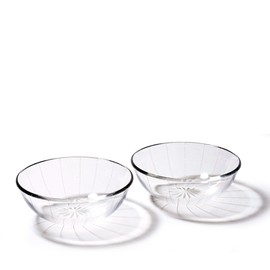 Taimuro Kobo TB0098-16s Edo Kiriko Chrysanthemum Flower Pattern Pair (Transparent) Comes in a Cosmetic Box, Made in Japan