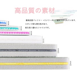 LIKENNY Gel Nail File Set, Sponge Nail File, Gel Nails (Set of 7)