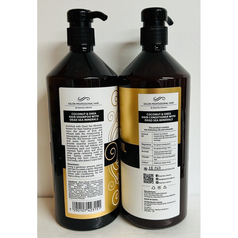 Dead Sea Collection ~ Moisturizing Shampoo & Conditioner with Coconut