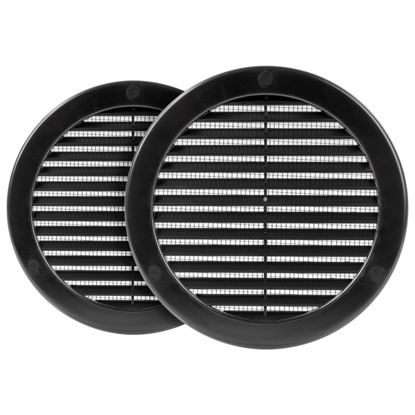 HVAC OV 2pack 6" Inch (Grille Dimensions) Black Plastic Round