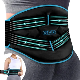 REVIX Large Ice Pack for Back, Reusable Lower Back Ice Wrap with Dual Compression Straps, Flexible Cold Pack Brace for Lumbar Support, Sciatic Nerve, Muscle Recovery