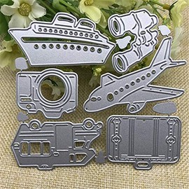 Aircraft Camera Bag Travel Kit Plane Car Cutting Dies,DIY Scrapbooking Artist Metal Cutting Dies Stencils Scrapbooking Decorative Embossing Folder Carbon Steel Paper Card DIY Die Cuts 9.2x8.2cm