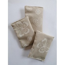 schraegdesign Set of 3 Cushions Butterflies Cats Cotton Linen Cat Toy Organic Herbs Valerian Catnip