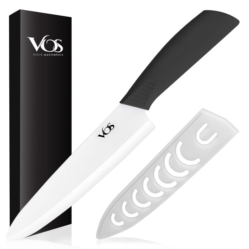 Vos Ceramic Chef Knife 8 Inch with Protection Cover –