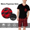LNFINTDO Men's Pyjamas Set Short Sleeve Soft Pjs Top and