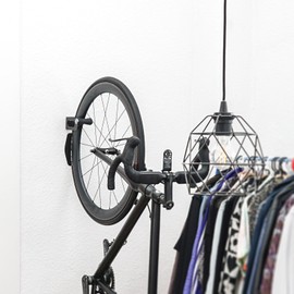 MIGHTY ENGINEERING Bicycle Wall Mount Lock-Up - Vertical Storage for Road Bike, MTB and E-Bike