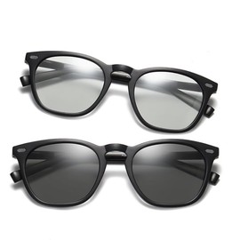 [iFala] サングラス メンズ[偏光×調光・UV400カット] スポーツサングラス 自転車 運転 釣り ドライバ ゴルフ バイク 野球 ランニング テニス スキー 登山 超軽量 偏光サングラス レディース レザー収納ポーチ 取扱説明書付き お得な7点セット