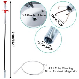 BUXIMN 2.95Ft Drain Clog Remover, Snake Drain Clog Removal Tool Flexible Drain Snake Hair Drain Clog Remover for Kitchen Sink, Toilet, Sewer, Bathroom Tub, Drain Cleaner Tool Claw Grabber Pickup Tool