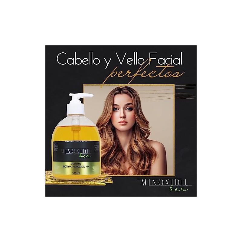 Shampoo Premium Minoxidilber unisex 10% con Biotina 500 ml