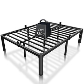 ROIL 7 inch Metal Queen Bed Frame with Rounded Corner Mattress Retainers 3500LBS Heavy Duty Steel Slats No Box Spring Needed Platform Noise-Free Easy Assemble