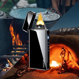 GADATOP - Encendedor eléctrico de plasma de arco recargable por USB, resistente al viento, para velas (negro mate)