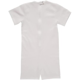 Benefit Wear Kid's Adaptive Anti-Strip One-Piece Cotton Bodysuit Underwear | Back Zipper with Snap Closure (XL, White, 1)