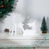 Allbaiyl 2Pcs Ceramic Christmas Reindeer Figurines, White Deer for Winter