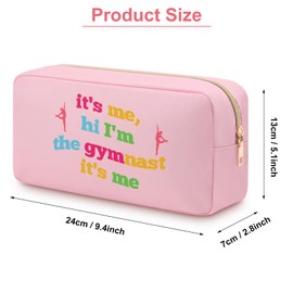 Heigebi Gymnast Makeup Bag Gymnastics Gifts for Girls Daughter Gymnast Graduation Birthday Gift for Gymnast Team Gymnastics Lover Oxford Cloth Cosmetic Bag Gymnastics Stuff Accessories