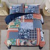 DJY Patchwork Quilt Set Queen Size Navy Blue Bedspread Boho