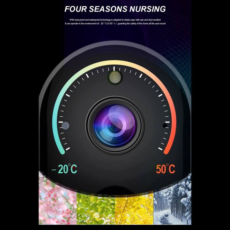 YUEKU Solar Power Smart Spotlight Surveillance WiFi Camera Wireless Outdoor