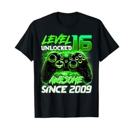 Level 16 Unlocked Shirt Funny Video Gamer 16th Birthday Gift T-Shirt