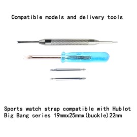 Czjiaqh men's leather watch strap 19mm*25mm compatible with Hublot Big Bang series outdoor sports waterproof rubber watch bands accessories Big Bang wristband Bracelet for women