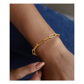 nometo 925 Sterling Silver Paperclip Bracelet Lobster Clasp 5mm 18k Gold Over Paperclip Bracelet for Women Diamond Cut 6.5-9Inches(7)