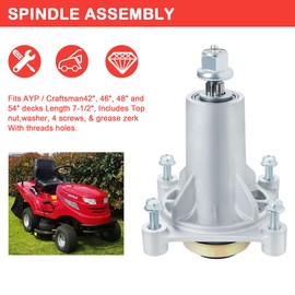 Deck Rebuild Kit Fits for Husqvarna Craftsman Lawn Mower 3 Spindles for 187292 192870 532187292, 3 Pulleys for 129861 153535 173436 532173436, 1 Belt for 196103 53219610 532196103 587686701