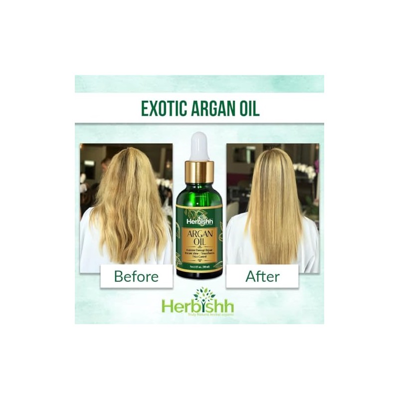 Herbishh Aceite de Argán para el Cabello Tratamiento de Acondicionamiento